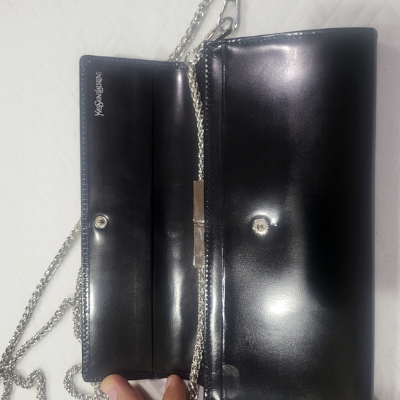 Yves Saint Laurent Black Smooth Leather Paris Long Wallet - Picture 3 of 11